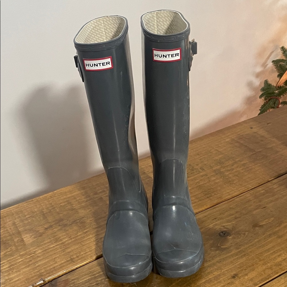 Hunter Navy/Charcoal Tall Rain Boots